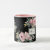 マタイ28:20わたしは常にピンクの花々と共にいる マグカップ (中央)