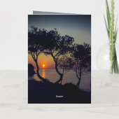 マタイ28:20わたしは常に黄金の日没と共にいる カード (裏面)