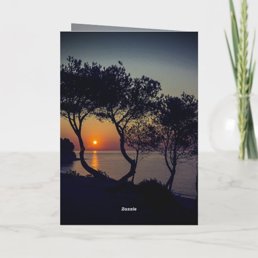 マタイ28:20わたしは常に黄金の日没と共にいる カード (裏面)