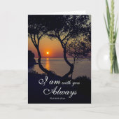 マタイ28:20わたしは常に黄金の日没と共にいる カード (正面)