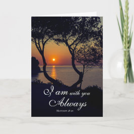 マタイ28:20わたしは常に黄金の日没と共にいる カード