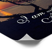 マタイ28:20わたしは常に黄金の日没と共にいる ポスター (角)