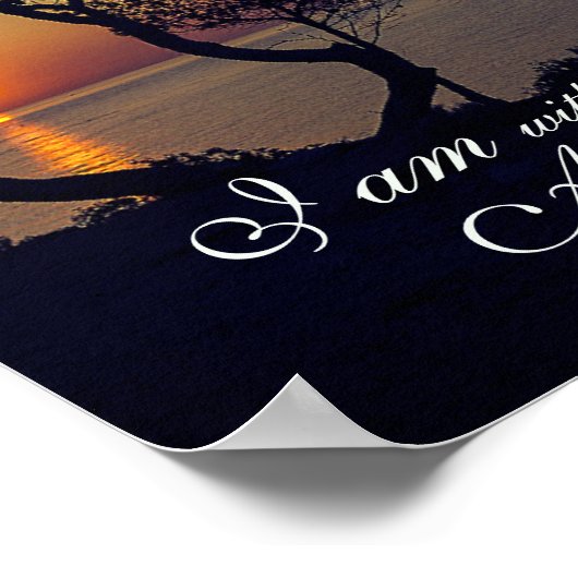 マタイ28:20わたしは常に黄金の日没と共にいる ポスター (角)