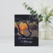 マタイ28:20わたしは常に黄金の日没と共にいる ポストカード (スタンド正面)