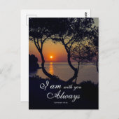 マタイ28:20わたしは常に黄金の日没と共にいる ポストカード (正面/裏面)