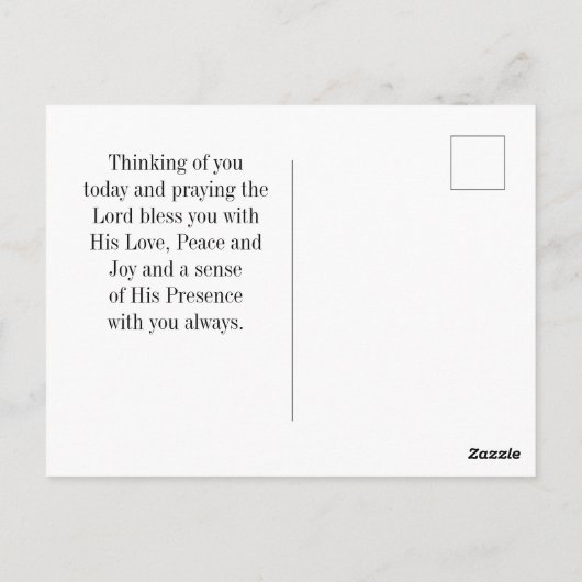 マタイ28:20わたしは常に黄金の日没と共にいる ポストカード (裏面)