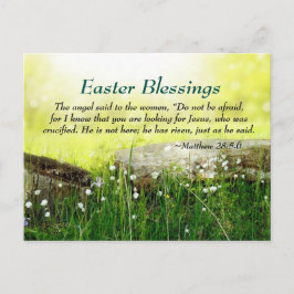 マタイ28:5-6彼はここにいない彼は復活した、復活祭 シーズンポストカード