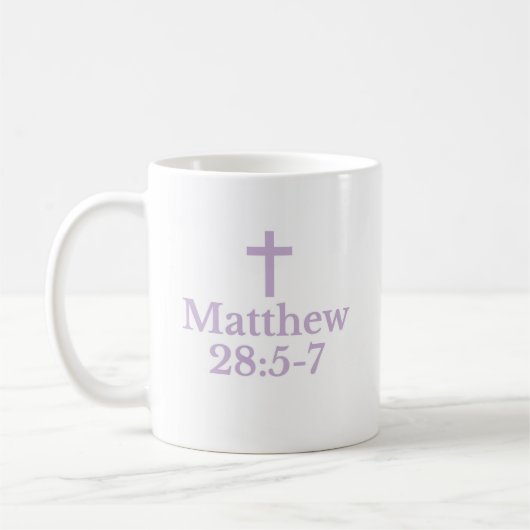 マタイ28:5-7のマグカップ コーヒーマグカップ (左)