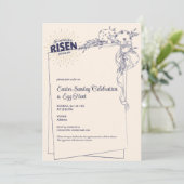 マタイ28:6彼は宗教的な復活祭の卵を復活させた 招待状 (スタンド正面)