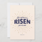 マタイ28:6彼は宗教的な復活祭の卵を復活させた 招待状 (裏面)