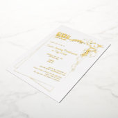 マタイ28:6彼は宗教的な復活祭の卵を復活させた 箔招待状 (回転した状態)