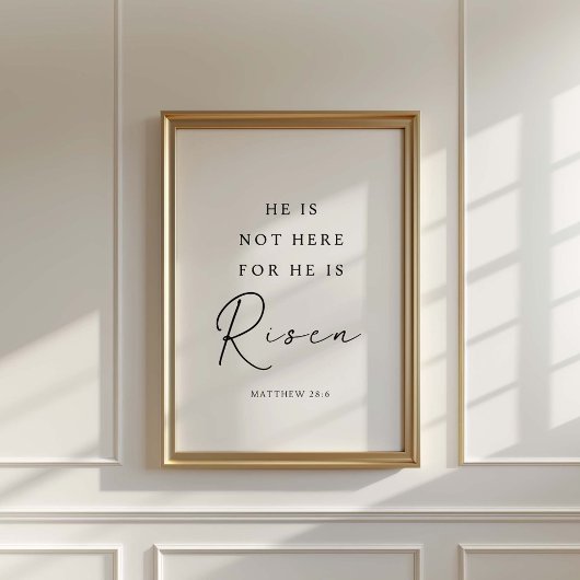 マタイ28:6彼は復活し、キリスト教の復活祭 ポスター
