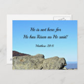 マタイ28:6彼は来ない、彼は立ち上がったからである ポストカード (正面/裏面)