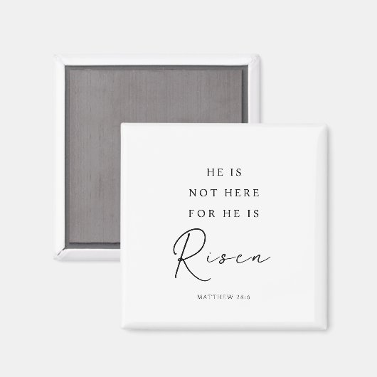 マタイ28:6 復活なされた、キリスト教のイースター マグネット (正面/裏面)