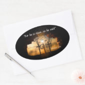 マタイ28:6 楕円形シール (封筒)