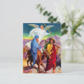 マタイ2:13-18エジプトのはがきに逃げる ポストカード (スタンド正面)