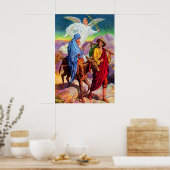 マタイ2:13-18エジプトへ逃げるポスター ポスター (キッチン)