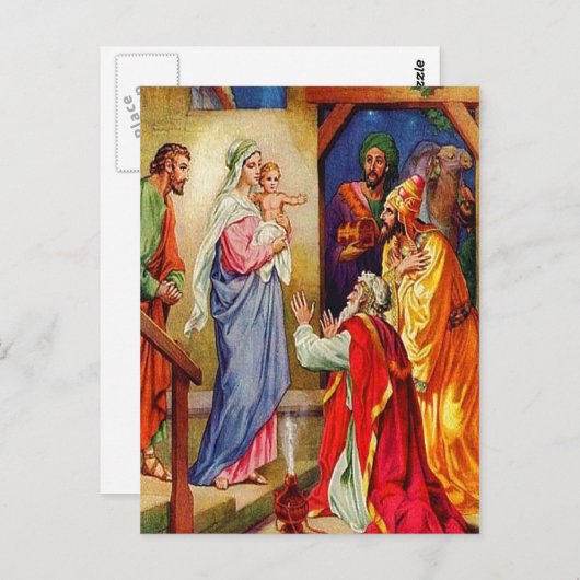 マタイ2:1-12賢人イエスのはがきに行く ポストカード (正面/裏面)