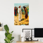 マタイ3:13-15イエス来はヨハネへ ポスター (ホームオフィス)