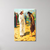 マタイ3:13-15イエス来はヨハネ・キャンバスへ キャンバスプリント (正面)