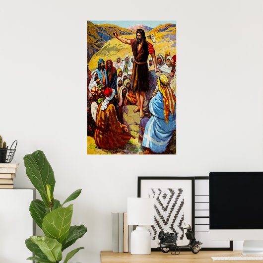 マタイ3:7 12ヨハネは民に宣べ伝える ポスター (ホームオフィス)