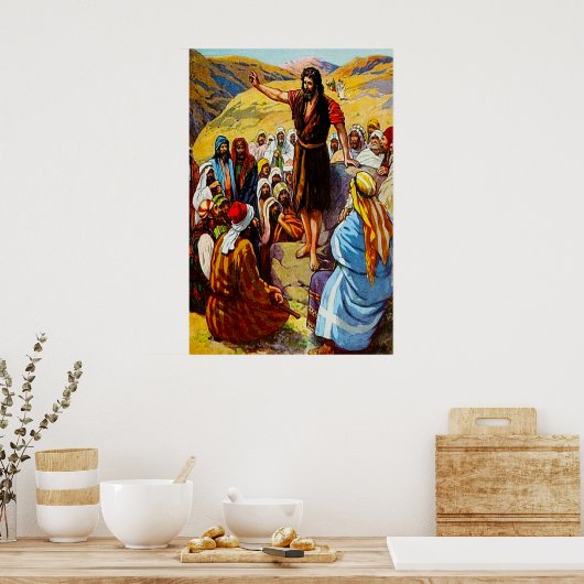 マタイ3:7 12ヨハネは民に宣べ伝える ポスター (キッチン)