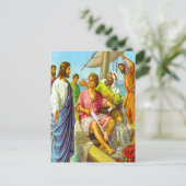 マタイ4:18-22イエスは漁師にポーを求後を追める ポストカード (スタンド正面)