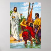 マタイ4:18-22イエスは漁師を呼び後を追ます ポスター (正面)