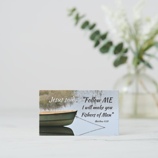 マタイ4:19わたしは人々の漁師を造る 名刺 (スタンド正面)