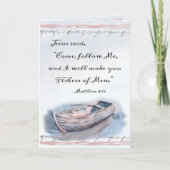 マタイ4:19イエスは言った，「来後を追私」，聖書 カード (正面)