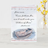 マタイ4:19イエスは言った，「来後を追私」，聖書 カード (黄色い花)