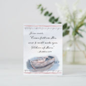 マタイ4:19イエスは言った,「来後を追私」,聖書 ポストカード (スタンド正面)