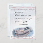 マタイ4:19イエスは言った,「来後を追私」,聖書 ポストカード (正面/裏面)