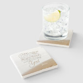 マタイ4:4人はパンだけで生きることはできない ストーンコースター (横)