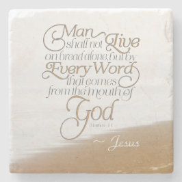 マタイ4:4人はパンだけで生きることはできない ストーンコースター