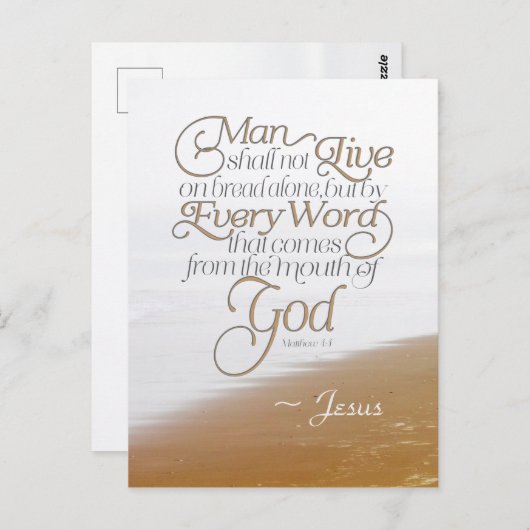 マタイ4:4人はパンだけで生きることはできない ポストカード (正面/裏面)