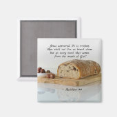 マタイ4:4人はパンだけで生きることはできない マグネット (正面/裏面)