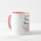 マタイ5賛美:8はハートの花の中で純粋 マグカップ (正面左)