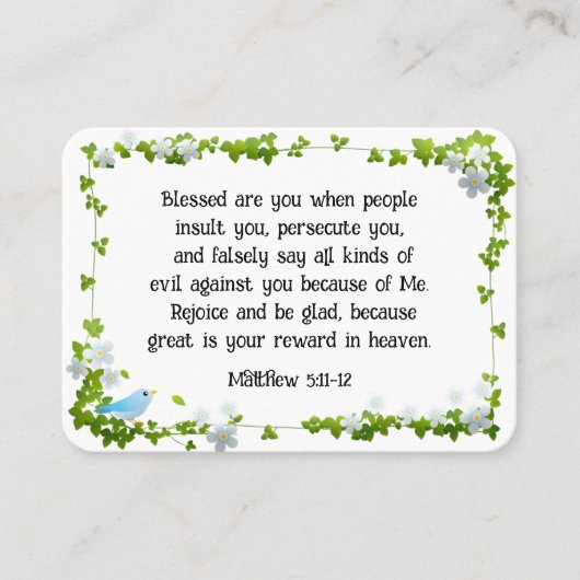 マタイ5:11-12賛美は、あなた方の聖書 名刺 (正面)