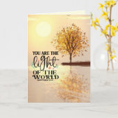 マタイ5:14あなたは世界聖書の光である カード (黄色い花)