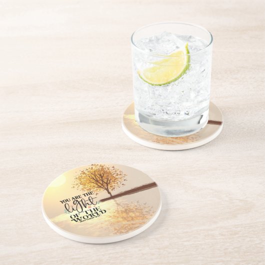 マタイ5:14あなたは世界聖書の光である コースター (側面)