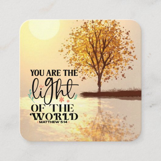 マタイ5:14あなたは世界聖書の光である スクエア名刺 (正面)