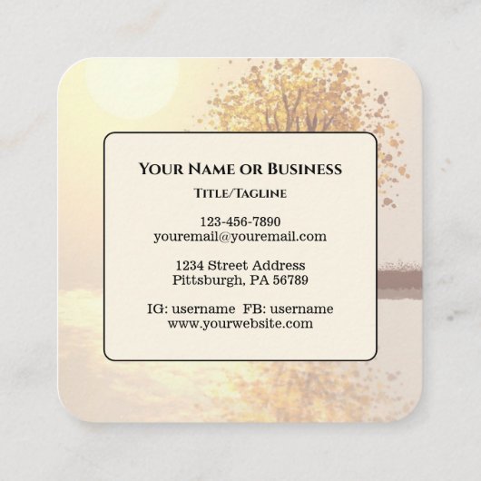 マタイ5:14あなたは世界聖書の光である スクエア名刺 (裏面)