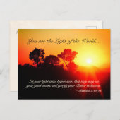 マタイ5 14-16光を輝かせなさい、聖書の聖句 ポストカード (正面/裏面)