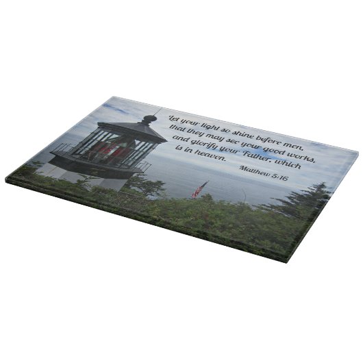 マタイ5:16あなたの光を人々の前で輝かせなさい。 カッティングボード (角)