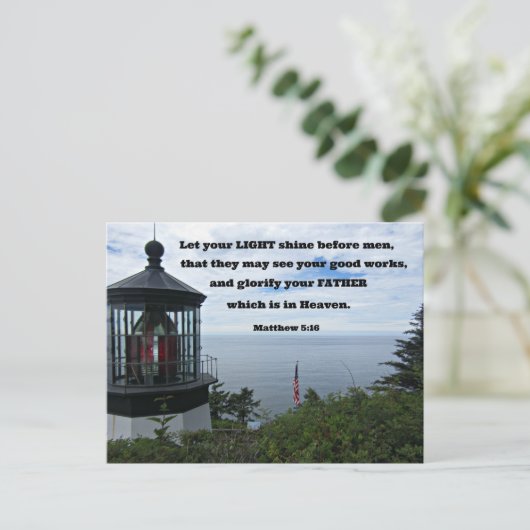 マタイ5:16あなたの光を人々の前で輝かせなさい。 ポストカード (スタンド正面)