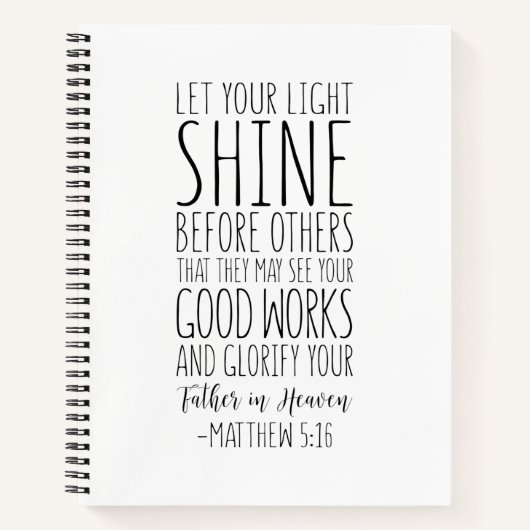 マタイ5:16あなたの光を他の人々の前に輝かせなさい ノートブック (正面)
