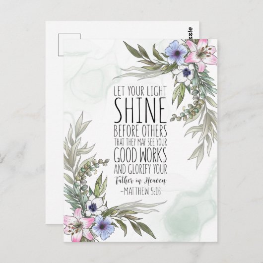 マタイ5:16あなたの光を他の人々の前に輝かせなさい ポストカード (正面/裏面)
