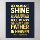 マタイ5:16あなたの光を他の人々の前に輝かせなさい 箔ポスター (正面)