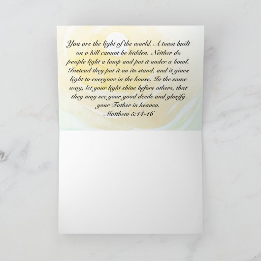 マタイ5:16あなたの光を聖書クリスチャンに輝かせなさい カード (内部)